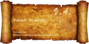 Vanek Armida névjegykártya